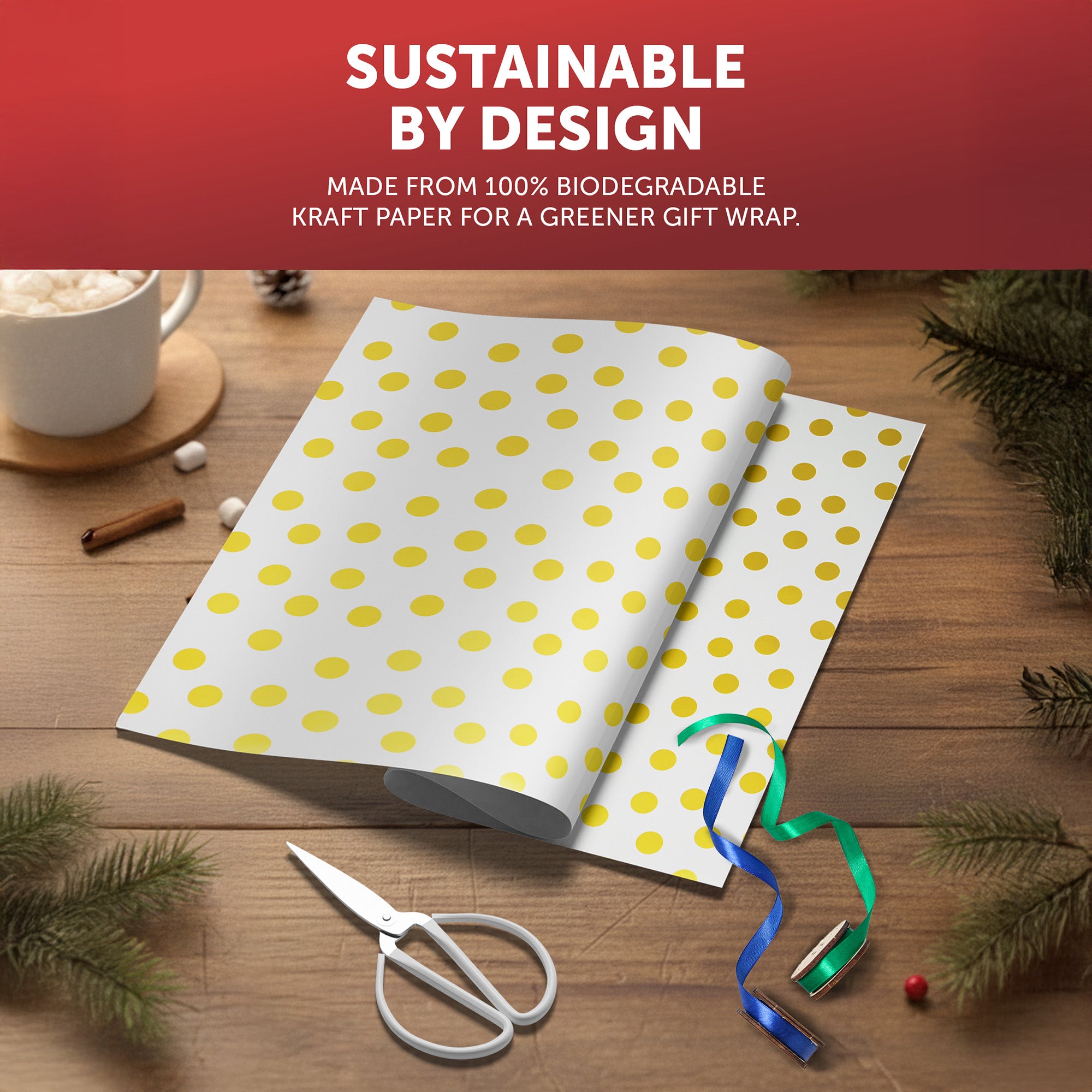 Kraft & Co 4 pack 69cm x 8M Gift Wrapping Paper Ideal for Gifts Arts & Crafts