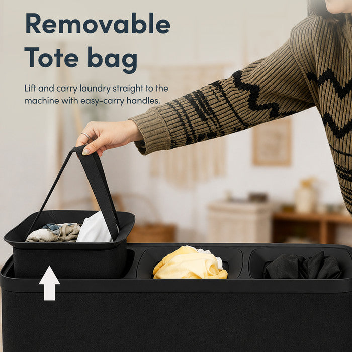 Collapsible Laundry Basket with Lid & Removable Liner