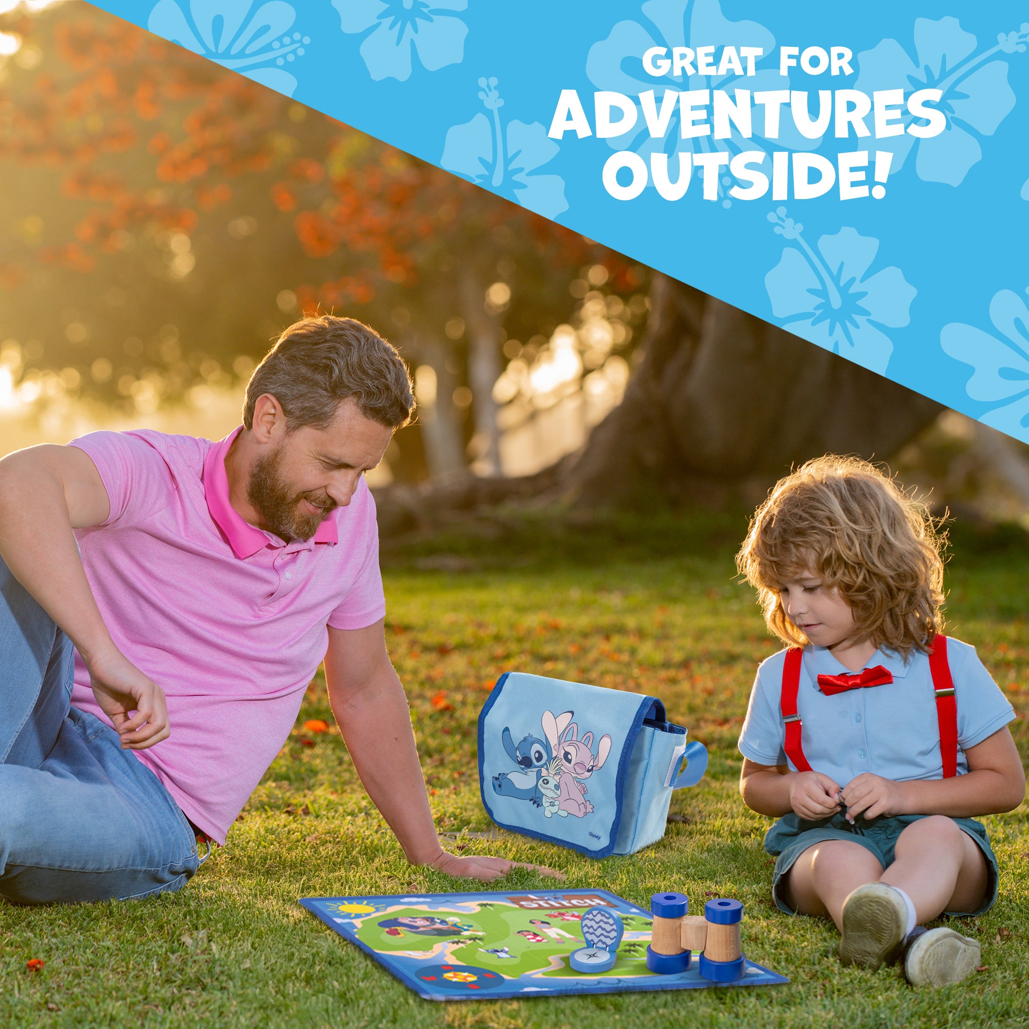 Disney Lilo & Stitch Adventure Bag Playset – Kids’ Target Game with Toy Blaster, Wooden Targets, Binoculars & Travel Bag – Fun Outdoor & Indoor Activity Set