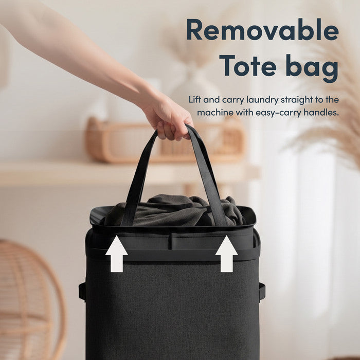 Collapsible Laundry Basket with Lid & Removable Liner