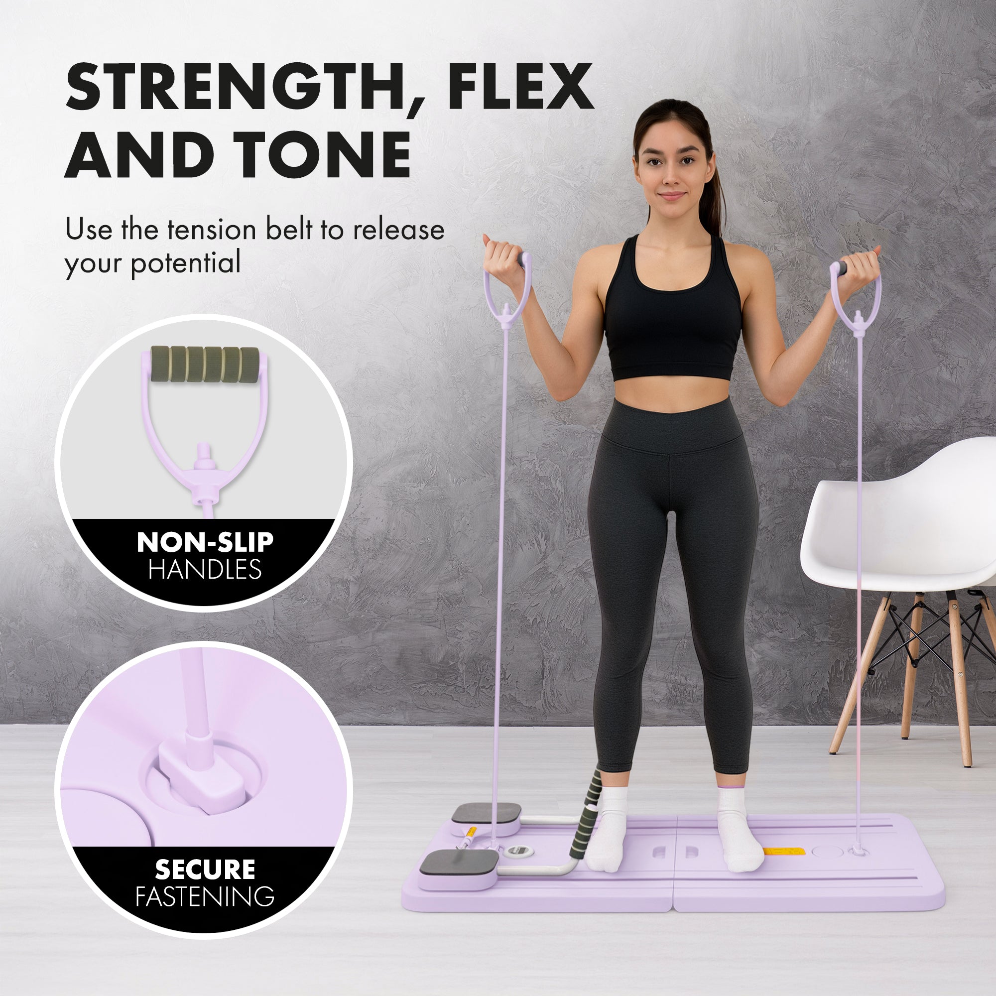 Kayman Pilates Board – Compact Foam & PP Exercise Platform with Auto Rebound – Foldable, Stable & Versatile – Space-Saving Workout Board for Home Gym – 105.7×40.6×6.8cm