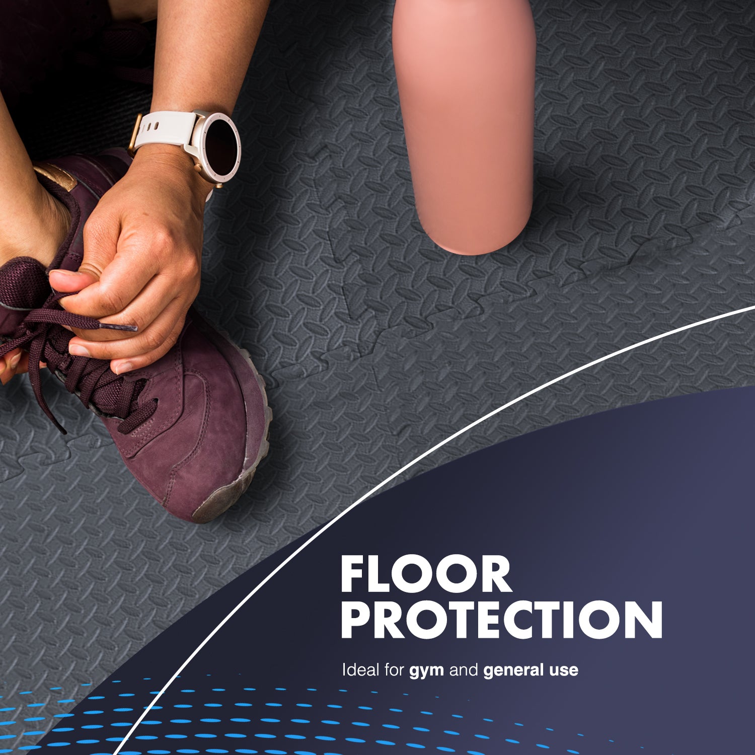 Top-Selling KAYMAN Interlocking Gym Floor Mats – Nonslip EVA Foam Exercise Tiles for Home Workouts, Studio, Weights, Yoga (60x60cm)