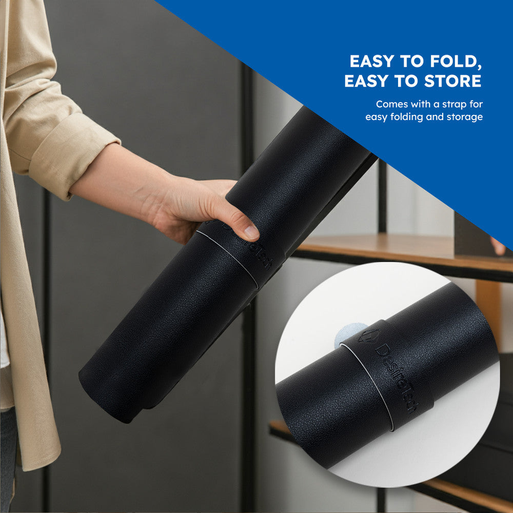 DesireTech Reversible Extra Large Office Desk Mat- Small Dual-Sided Desk Mat, Waterproof Faux Leather Table Surface Protector Desk- Laptop Mat & Mouse Pad