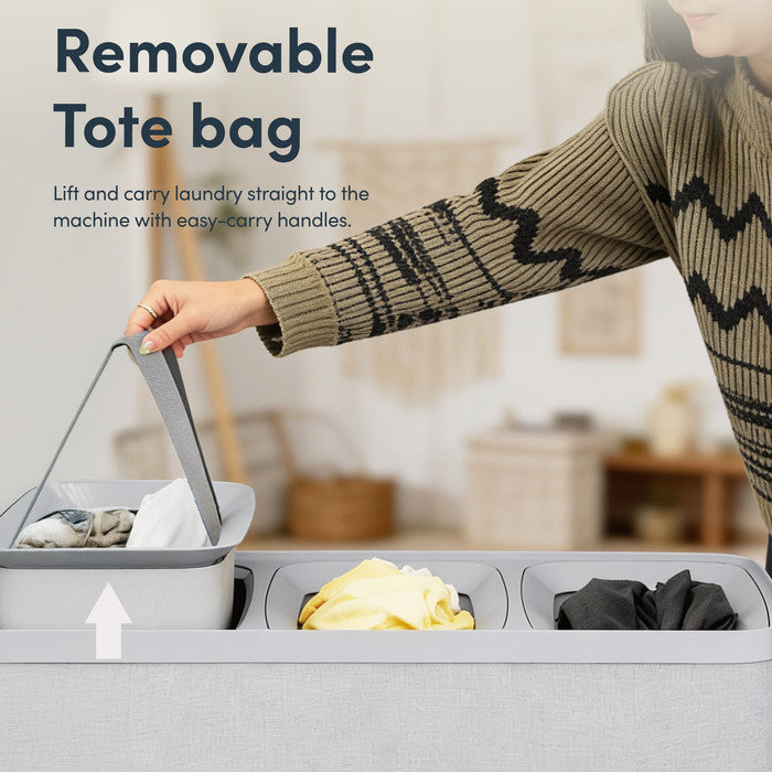 Collapsible Laundry Basket with Lid & Removable Liner
