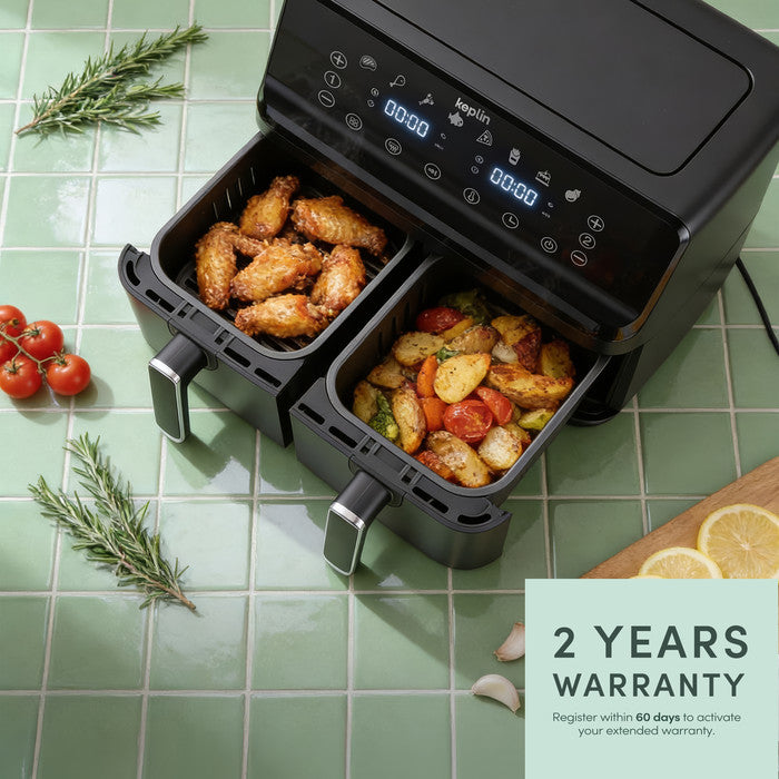 9L Dual Zone Air Fryer Basket Drawers Close-Up UK