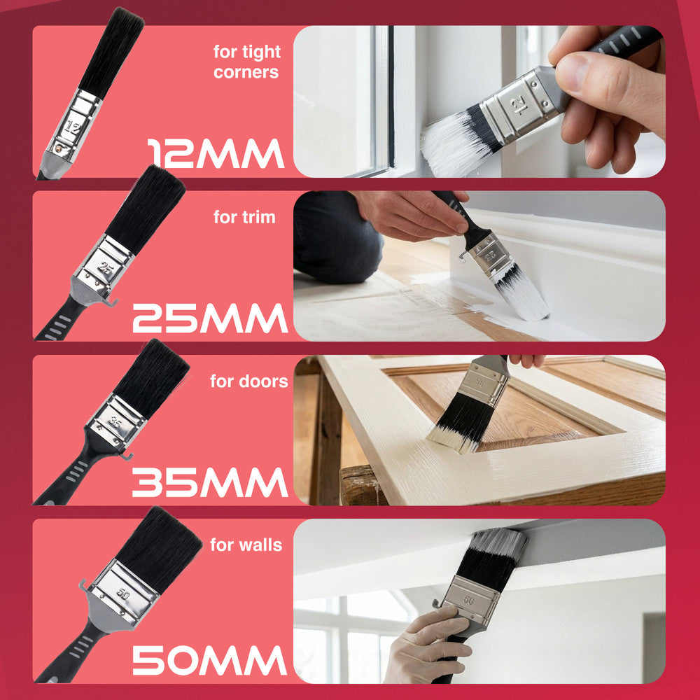 Haltons Paint Brush Set No Bristle Loss All Sizes - 5 Piece – image 7