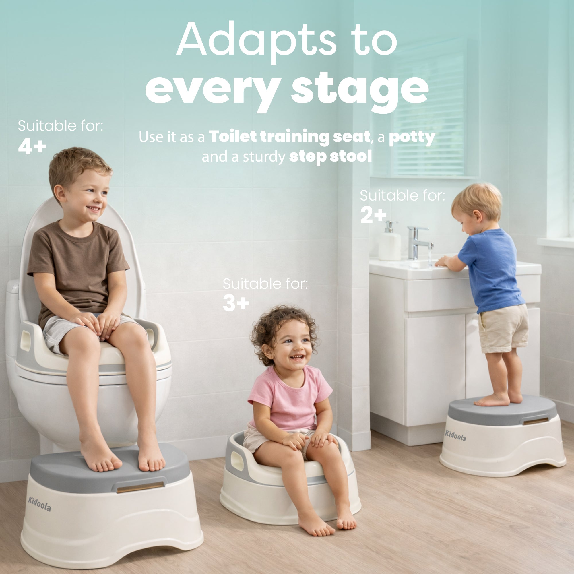 Pink convertible potty chair – space-saving toddler toilet trainer for small bathrooms