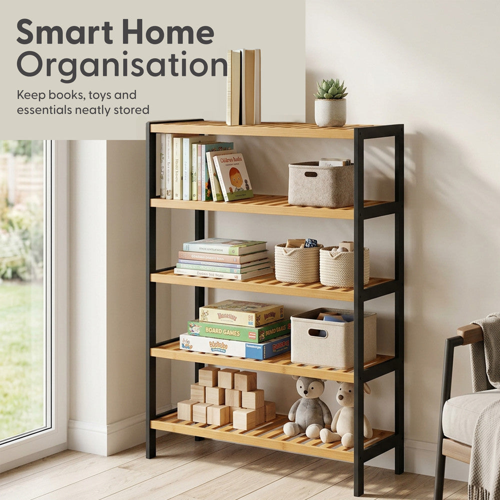 Bamboo Shoe Rack - 5 Tier – image 16