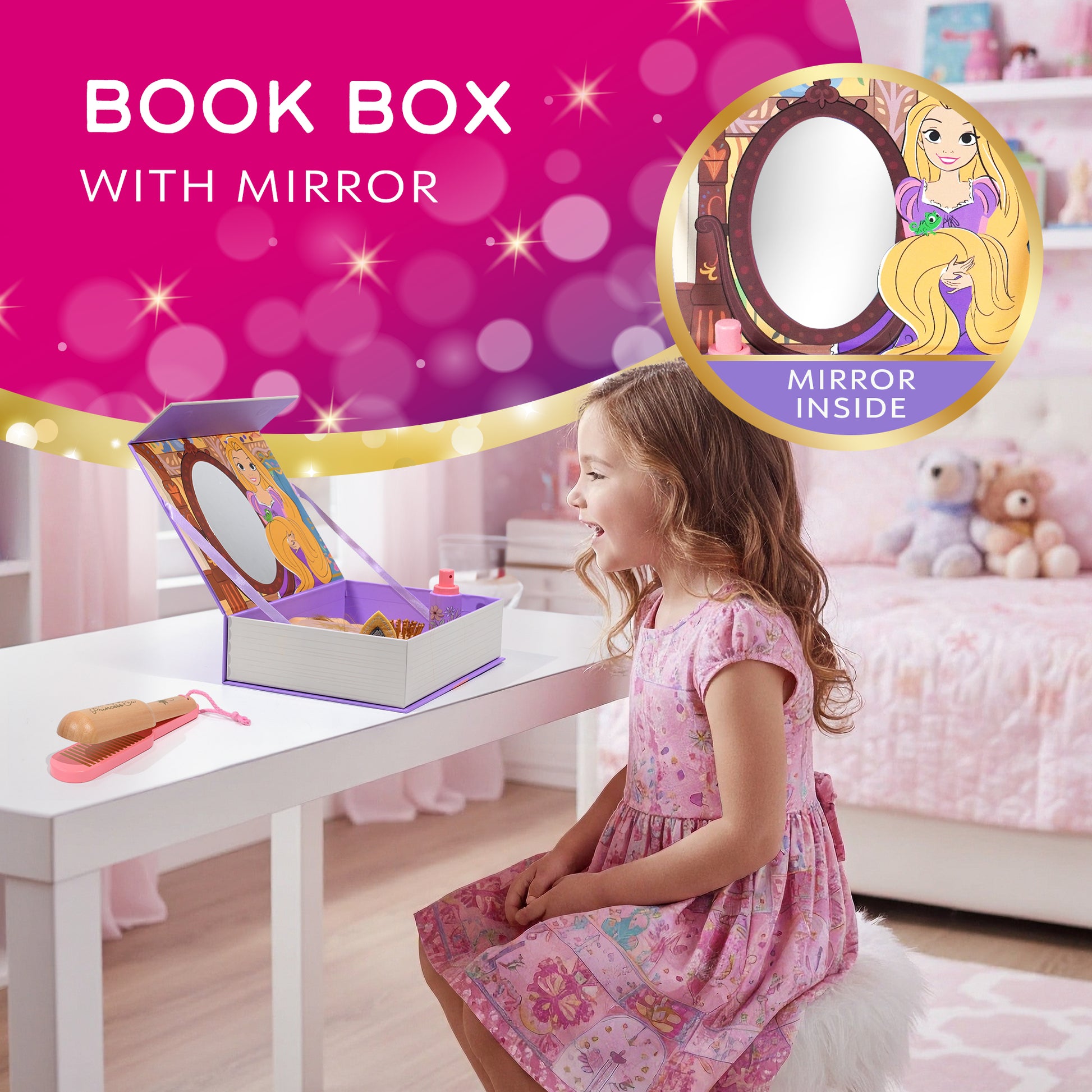 Disney Princess storybook book box toy — Belle character gift box set for girls
