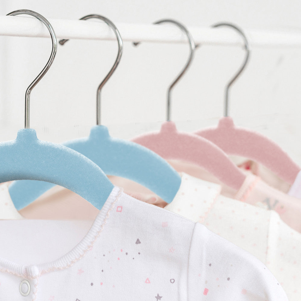 Kidoola 20 Velvet Baby Hangers, Nursery Coat Clothing Hangers for Babies, Infant, Toddlers and Kids, Unisex for Boys or Girls up to 24 Months – image 7
