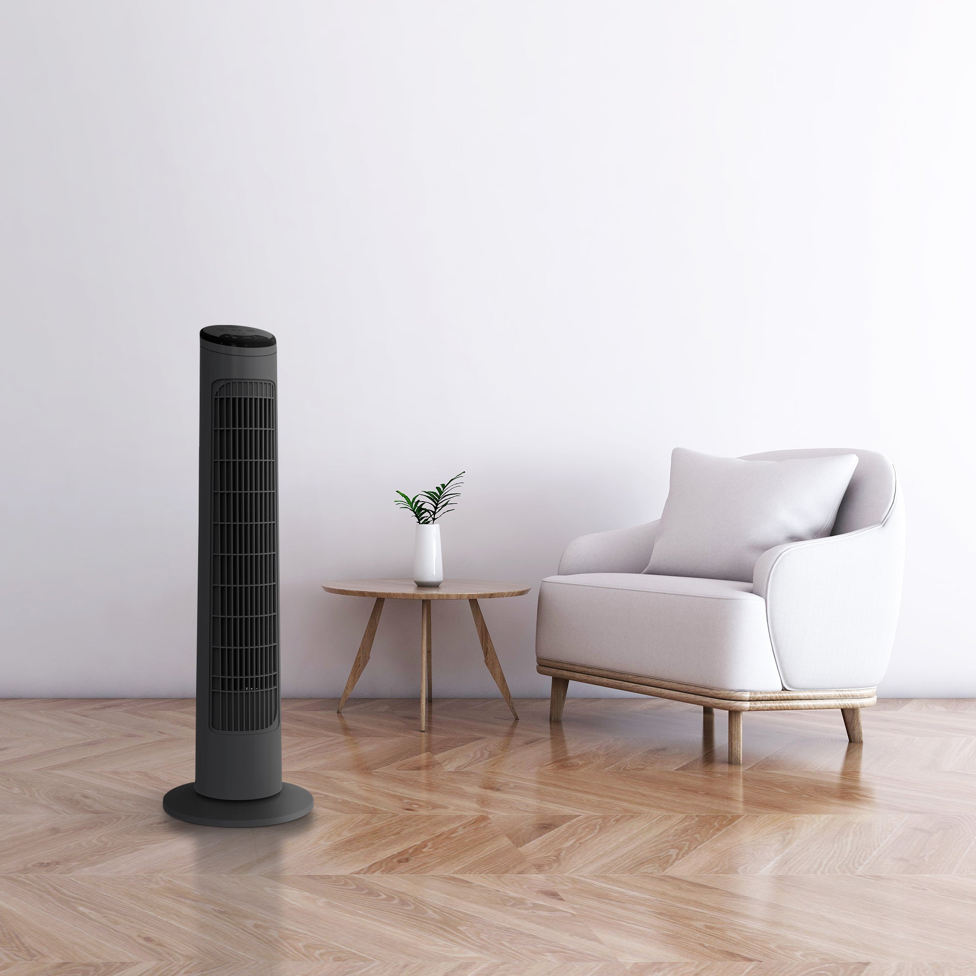 29-Inch 90 Degree Tower Fan with Remote Control - Powerful Wind, 6 Speeds and 3 Modes