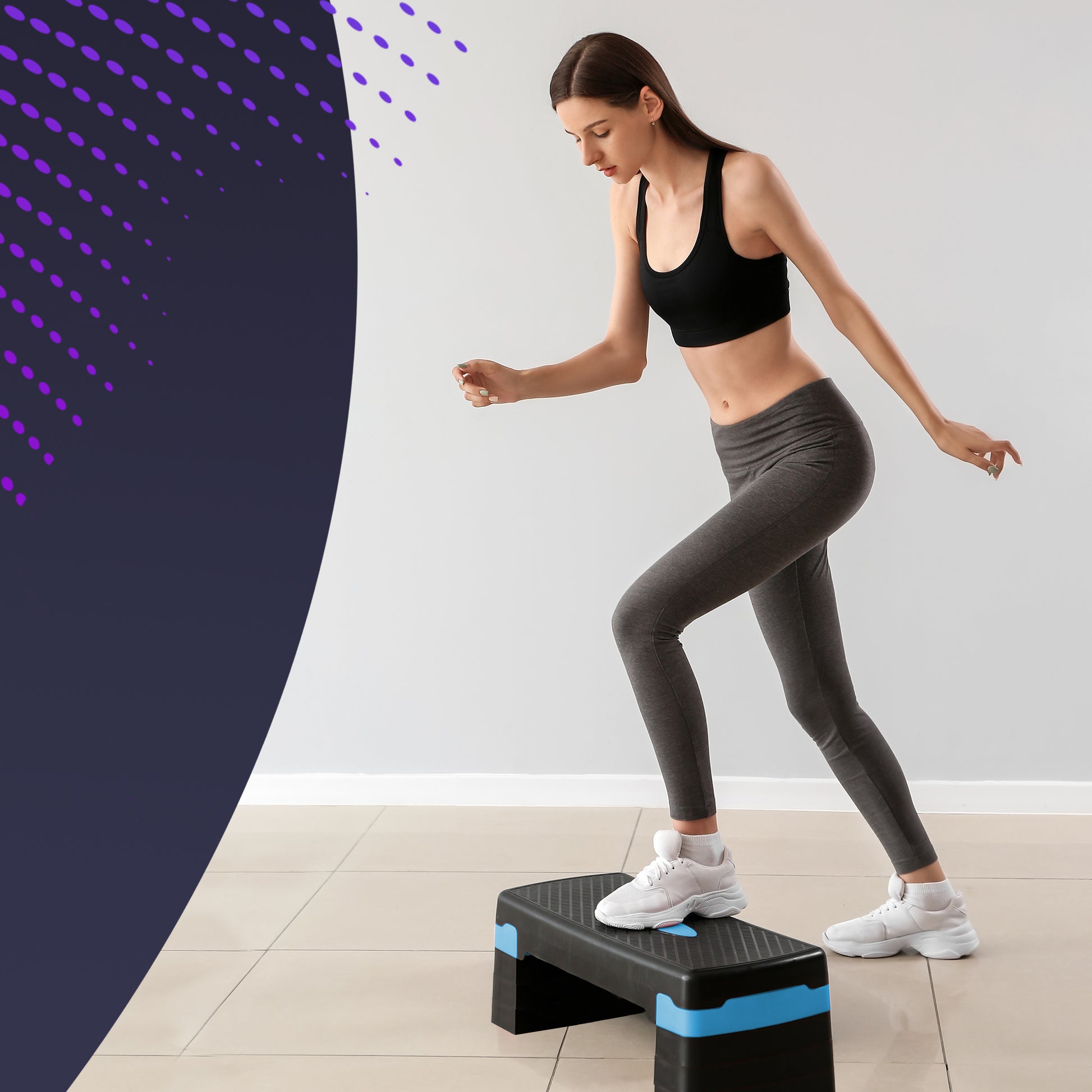 KAYMAN Exercise Stepper – Adjustable Fitness Step Platform for Home & Gym Workouts | Ideal for Aerobics, Cardio, Weights, Yoga |4 Level Heights – image 14
