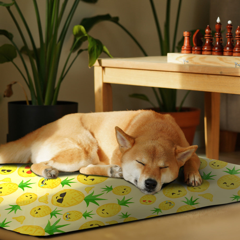 FurDreams Pineapple Pet Cooling Mat – Waterproof Gel Pillow Pad for Dogs and Cats, 75x120cm – Prevent Overheating and Keep Cool During Summer Rest