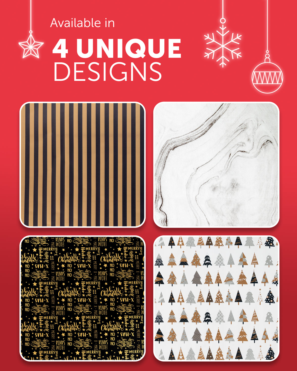 Kraft & Co Gift Wrapping Paper, 69cm x 8m, 4 Pack