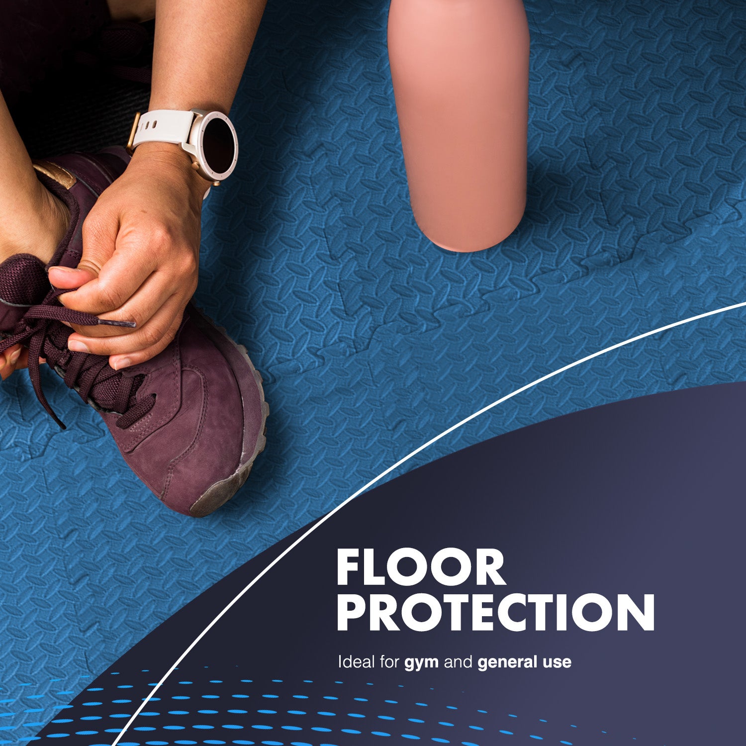 KAYMAN Gym Floor Nonslip Mats, Interlocking, EVA Foam Exercise Floor Tiles for Home Workouts, Studio, Weights, Exercise and Yoga (30 X 30cm)