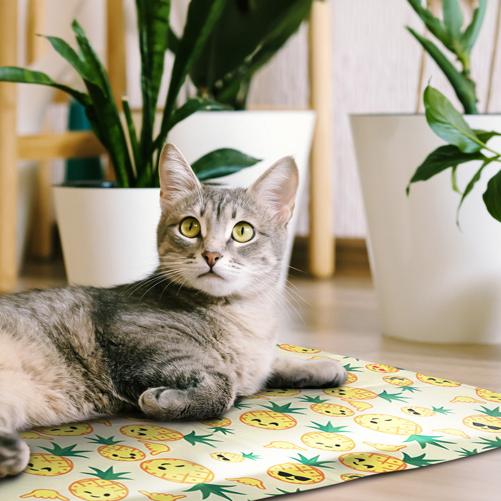 FurDreams Pineapple Pet Cooling Mat – Waterproof Gel Pillow Pad for Dogs and Cats, 75x120cm – Prevent Overheating and Keep Cool During Summer Rest