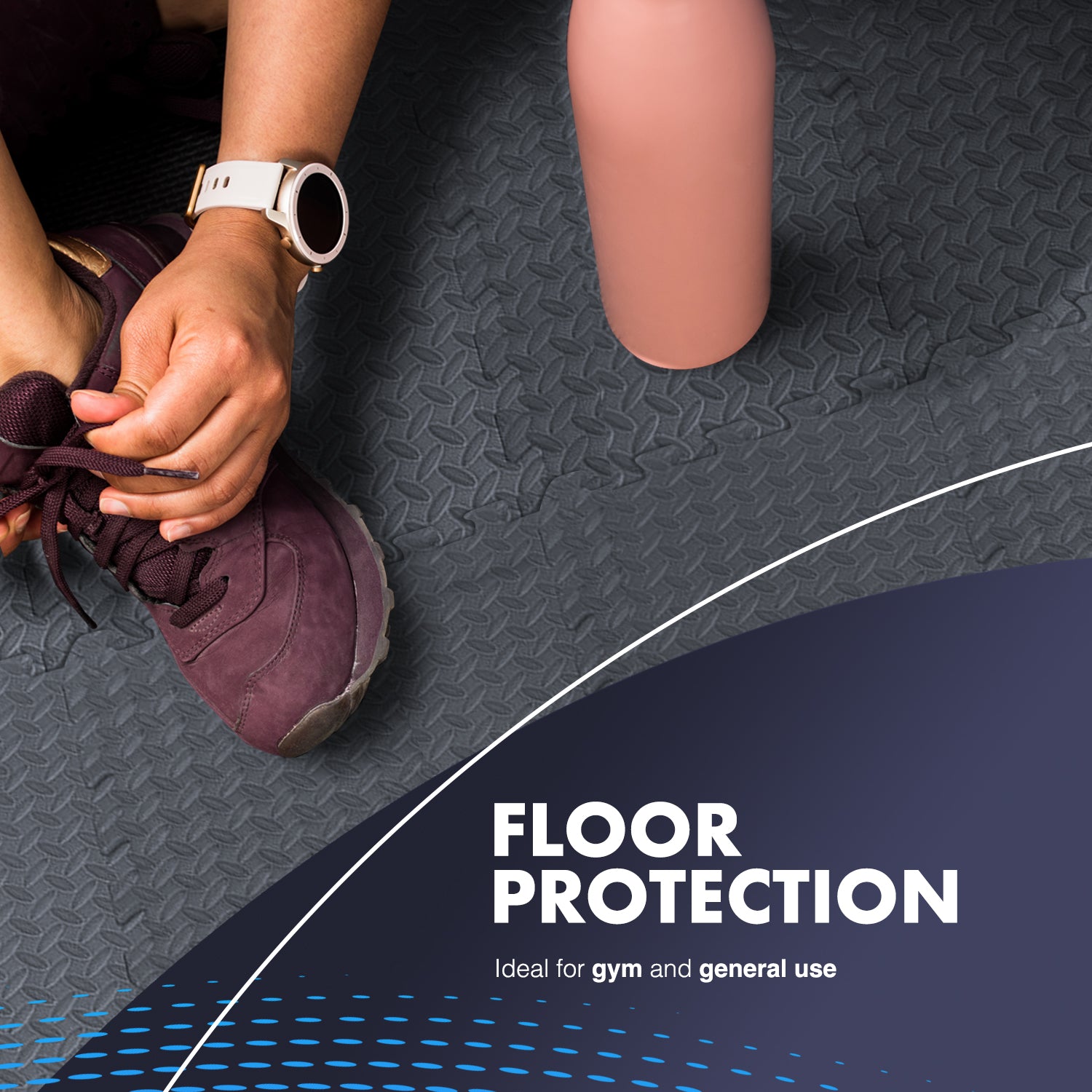 KAYMAN Gym Floor Nonslip Mats, Interlocking, EVA Foam Exercise Floor Tiles for Home Workouts, Studio, Weights, Exercise and Yoga (30 X 30cm) – image 29