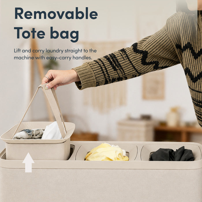 Collapsible Laundry Basket with Lid & Removable Liner