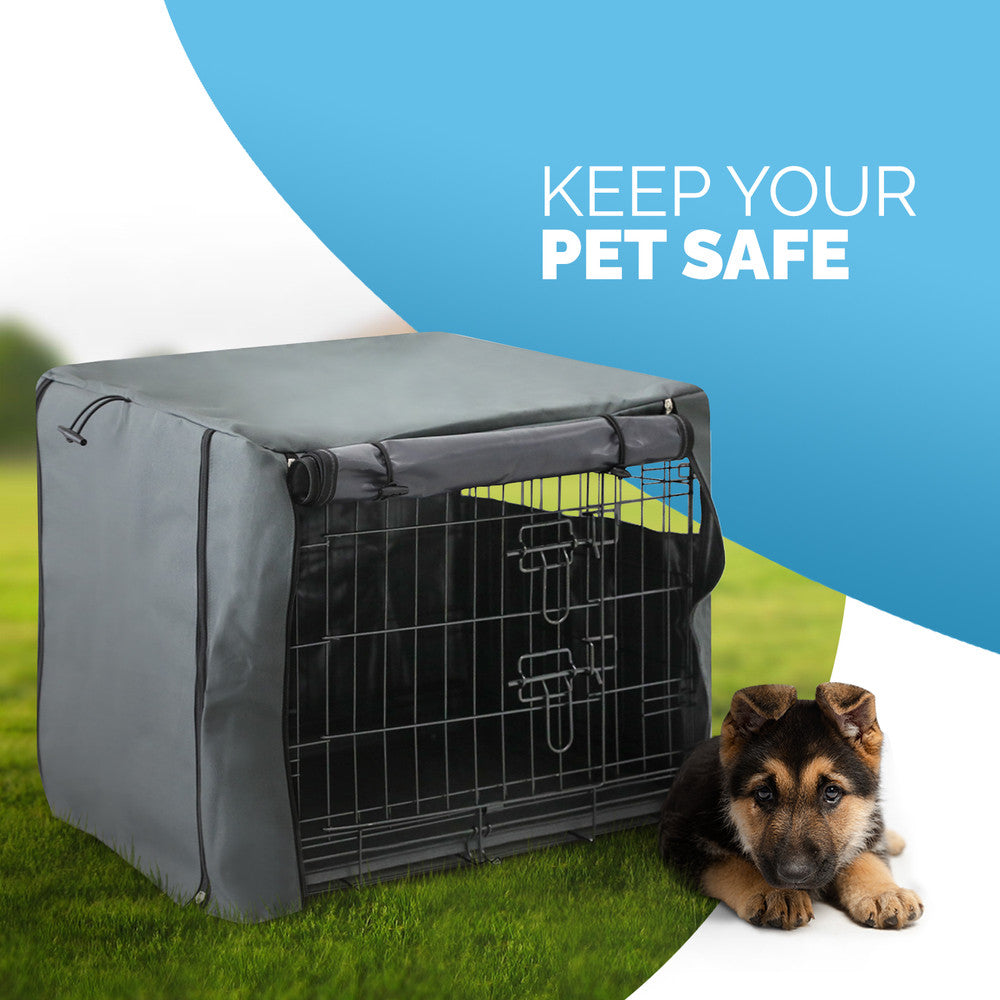 FurDreams Premium 42-Inch Dog Crate Cover – Polyester with PVC Coating, Rolling Doors & Breathable Mesh Windows – Easy Installation, Machine Washable – Ideal for Puppy Trainin – image 6