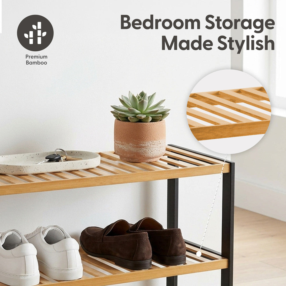 Bamboo Shoe Rack - 3 Tier – image 15