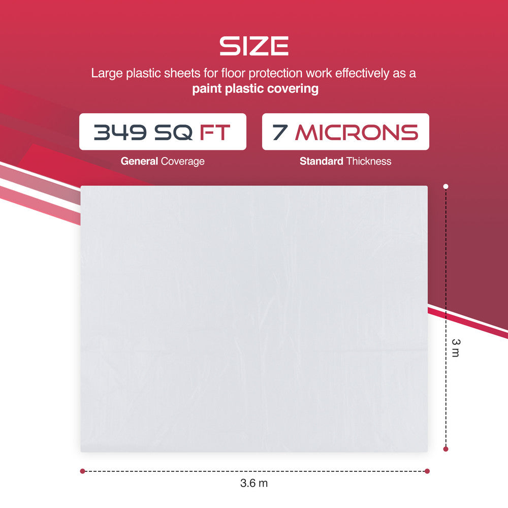 Haltons - White LDPE Dust Sheets - Paint Protection & Dust Cover for Renovation - Multi-Pack Plastic Cloth for Furniture, Floor & Debris Protection - Recyclable & Durable – image 2