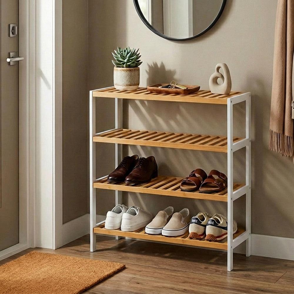 Bamboo Shoe Rack - 4 Tier