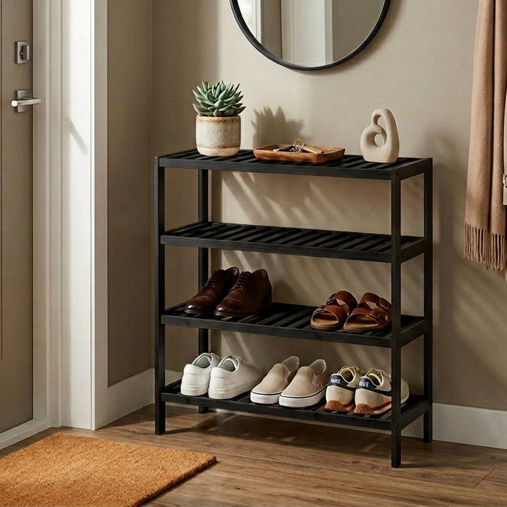 Bamboo Shoe Rack - 4 Tier – image 8