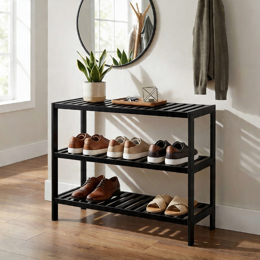 Bamboo Shoe Rack - 3 Tier – image 8
