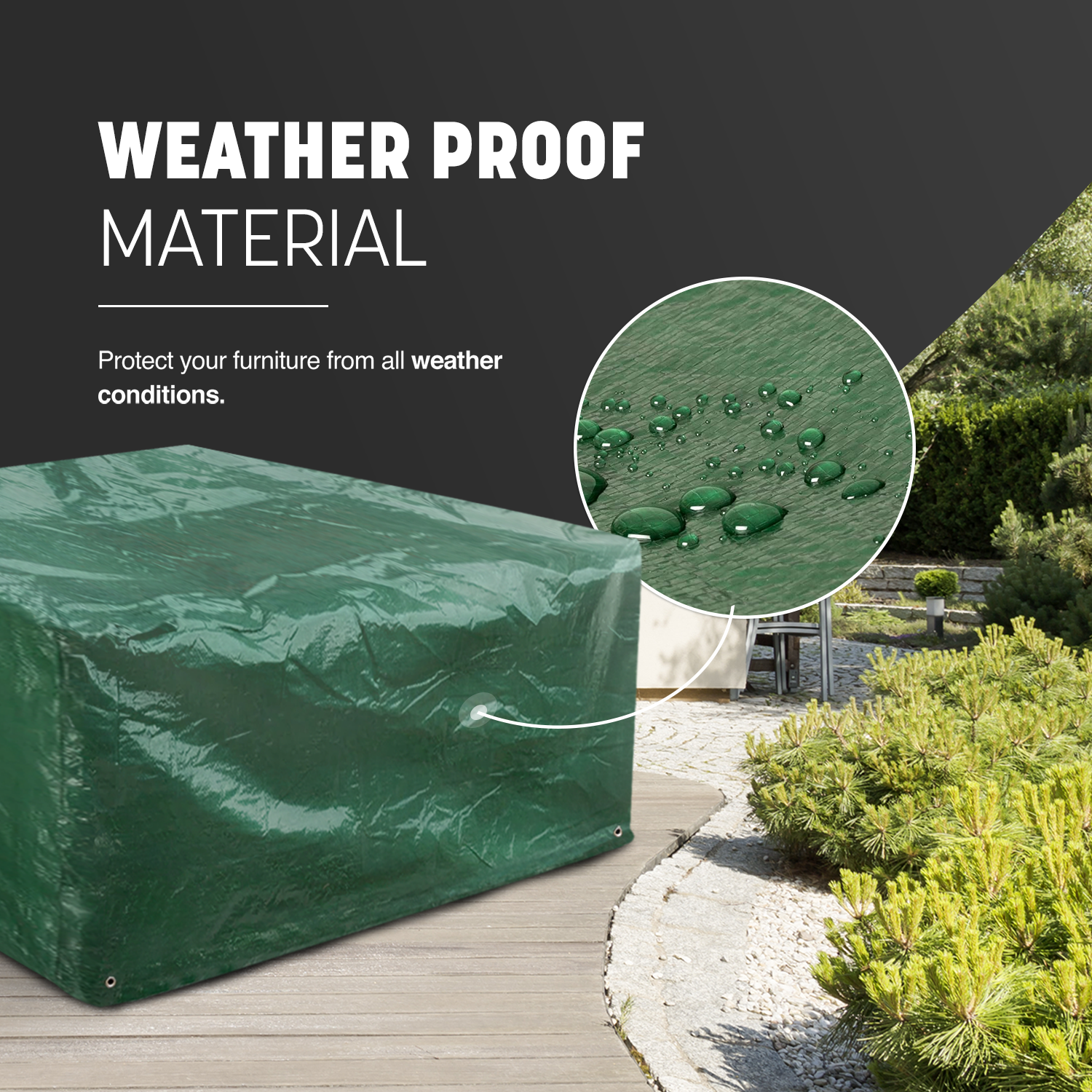 3 Seat Garden Bench Cover - Waterproof, Tear Resistant and UV Protection