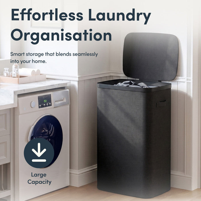Collapsible Laundry Basket with Lid & Removable Liner