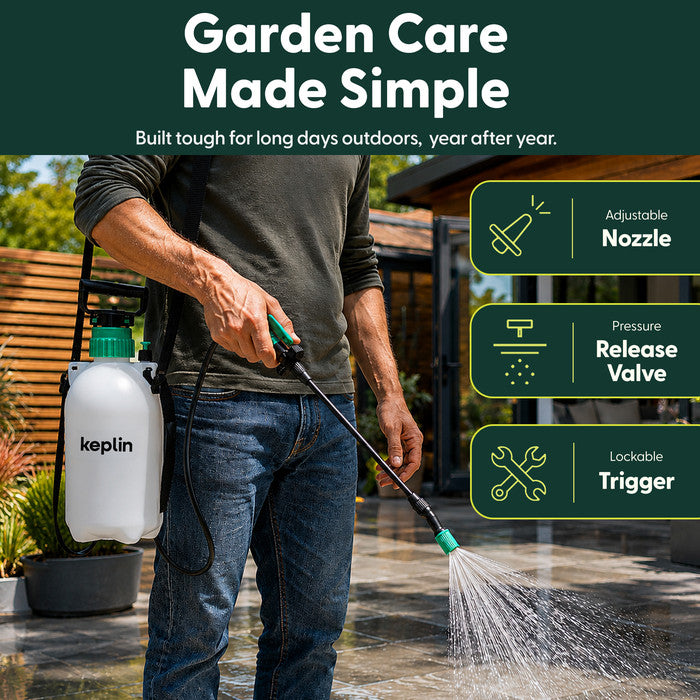 5 Litre Garden Pressure Sprayer – Works Upside Down with Brass Nozzle