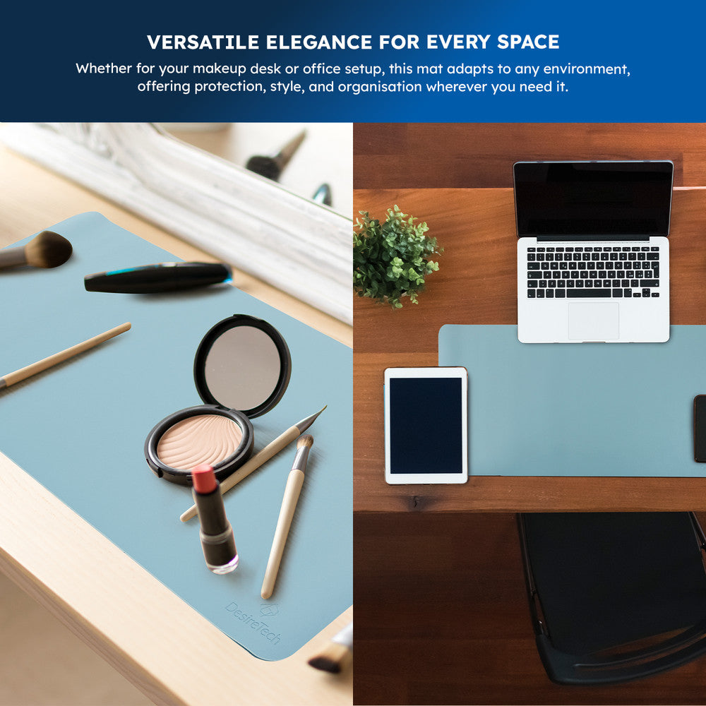 DesireTech Reversible Extra Large Office Desk Mat- Small Dual-Sided Desk Mat, Waterproof Faux Leather Table Surface Protector Desk- Laptop Mat & Mouse Pad