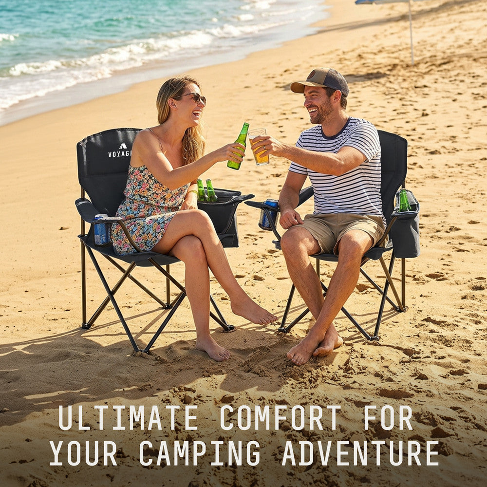 Folding Camping Chairs 2 Pack with Cooler Bag – image 26