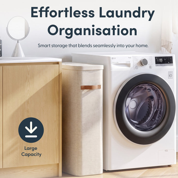 Collapsible Laundry Basket with Lid & Removable Liner