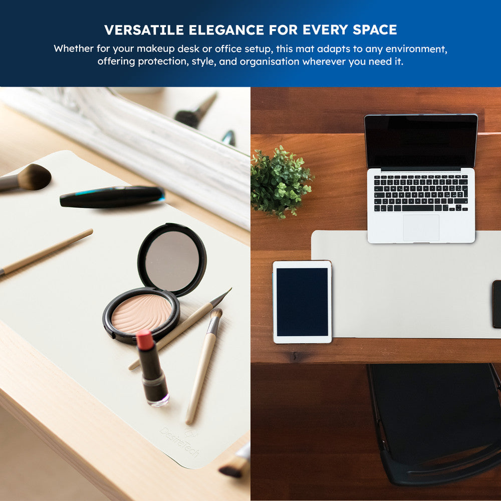 DesireTech Reversible Extra Large Office Desk Mat- Small Dual-Sided Desk Mat, Waterproof Faux Leather Table Surface Protector Desk- Laptop Mat & Mouse Pad