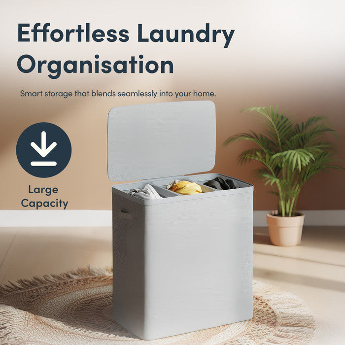 Collapsible Laundry Basket with Lid & Removable Liner