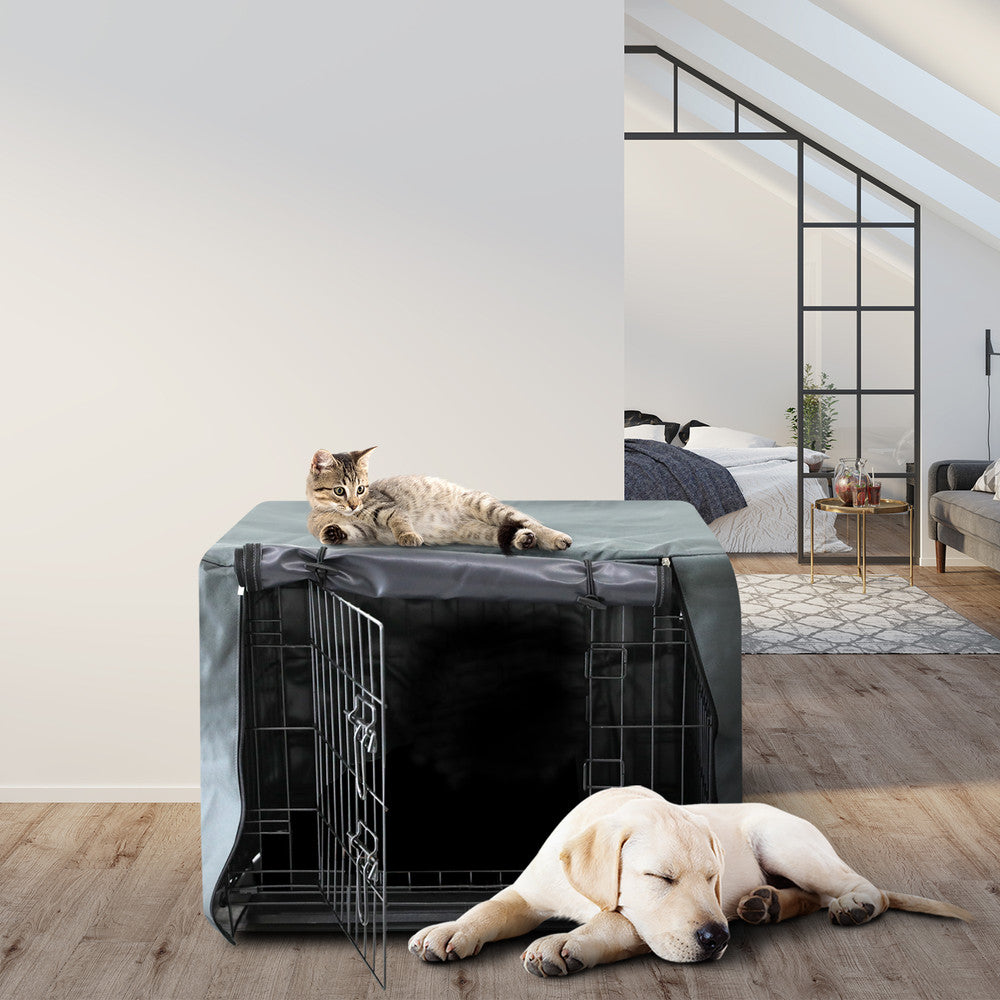 FurDreams Premium 42-Inch Dog Crate Cover – Polyester with PVC Coating, Rolling Doors & Breathable Mesh Windows – Easy Installation, Machine Washable – Ideal for Puppy Trainin – image 7