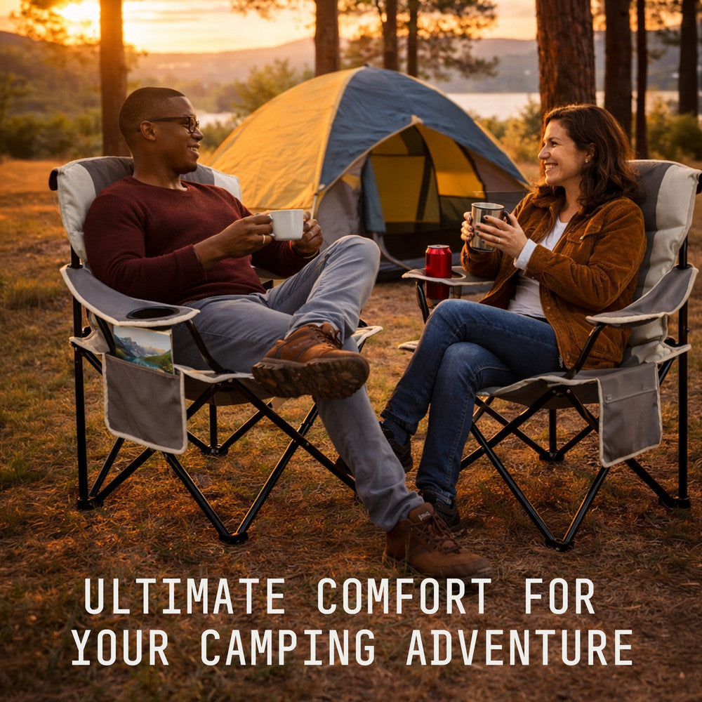 Padded Camping Chairs - 2 Pack