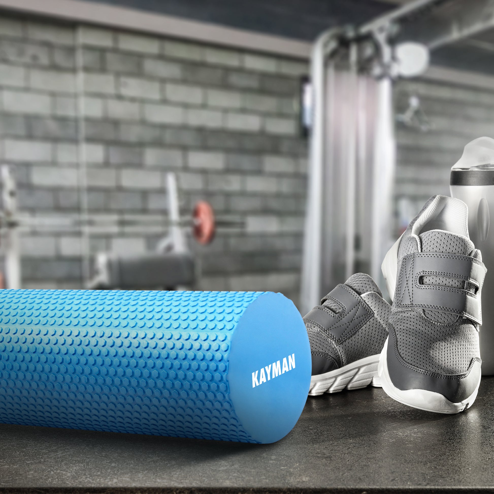 KAYMAN Sports Foam Roller – Deep Tissue Muscle Tension Relief & Circulation Boost | Portable & Lightweight Self Massager for Back, Legs, Gym, Pilates & Yoga | EVA Foam