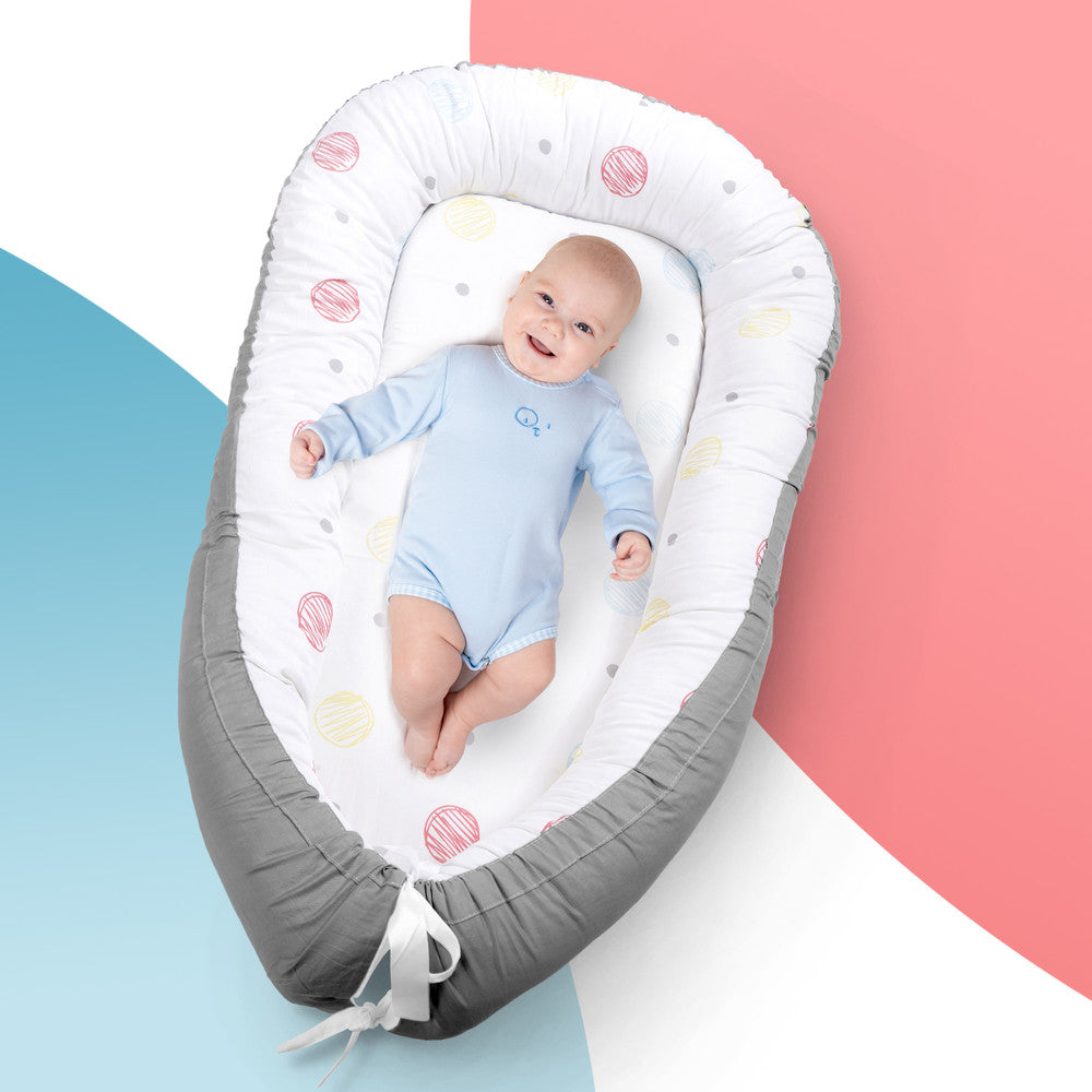 Kidoola Newborn Baby Nest Lounger - 100% Cotton, Washable, Safe and Breathable Fabric 0-12 Months Unisex Ideal for Home, Travel & Baby Essential Gift (Animals)