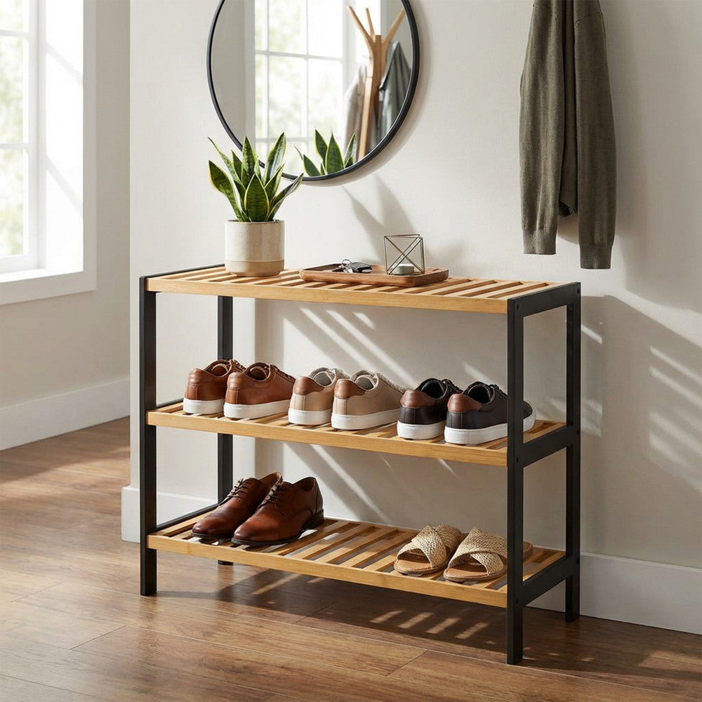 Bamboo Shoe Rack - 3 Tier – image 16