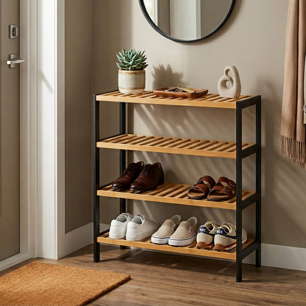 Bamboo Shoe Rack - 4 Tier – image 16