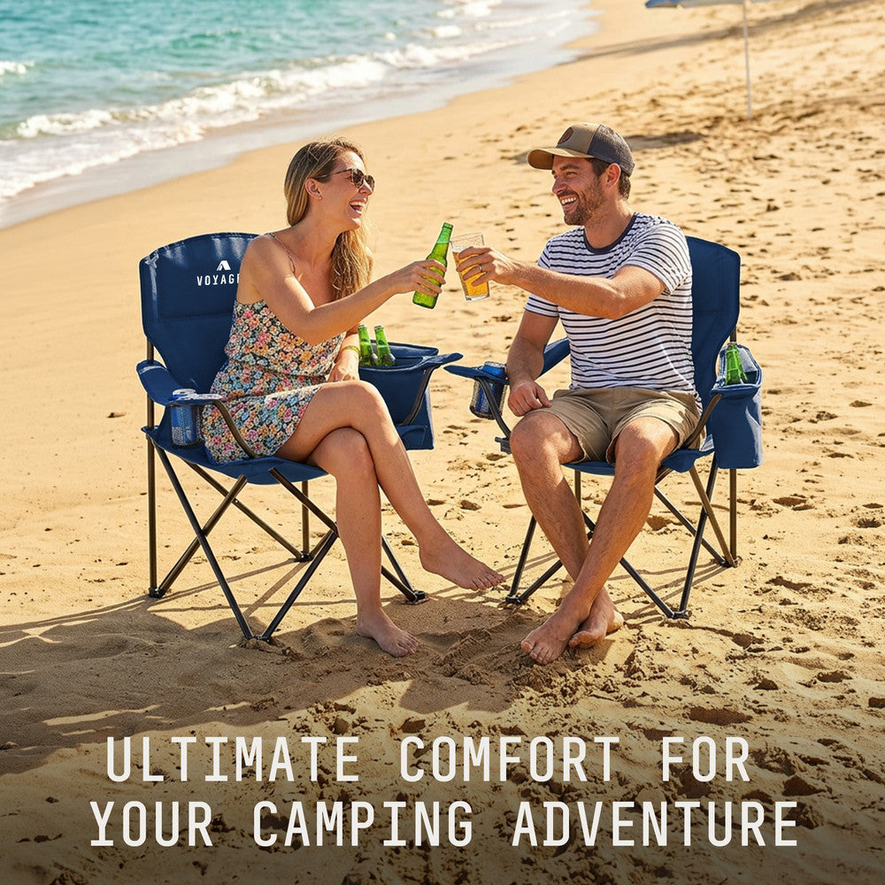Folding Camping Chairs 2 Pack with Cooler Bag – image 8