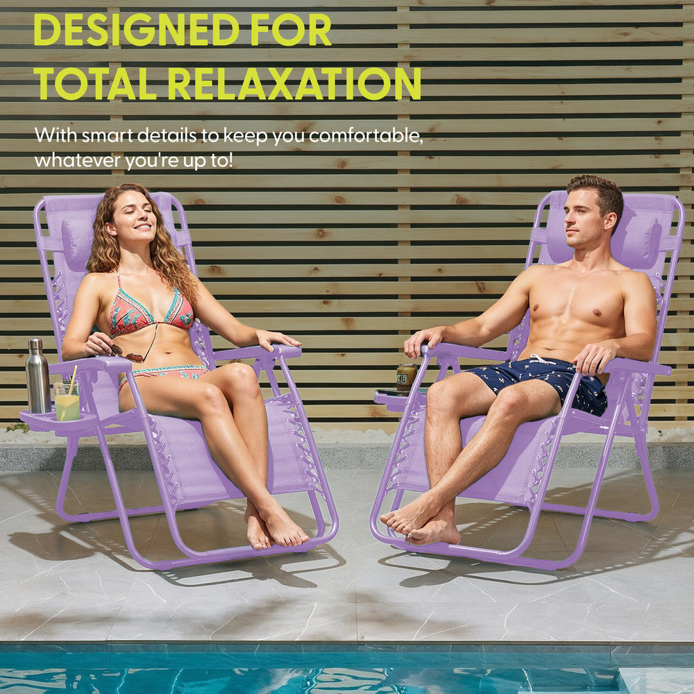 Textilene Zero Gravity Chairs Set of 2