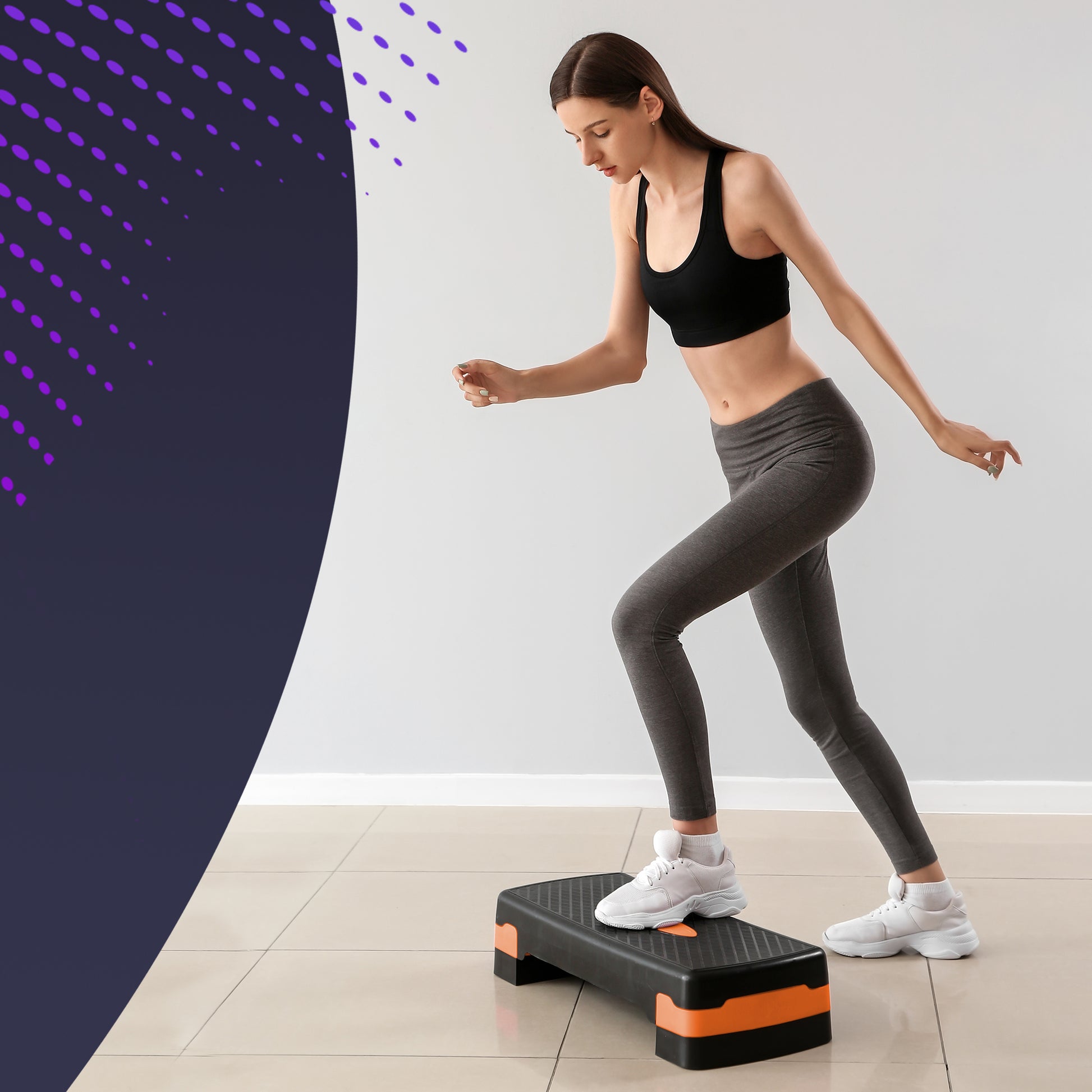 KAYMAN Exercise Stepper – Adjustable Fitness Step Platform for Home & Gym Workouts | Ideal for Aerobics, Cardio, Weights, Yoga | 2 Level Heights – image 26