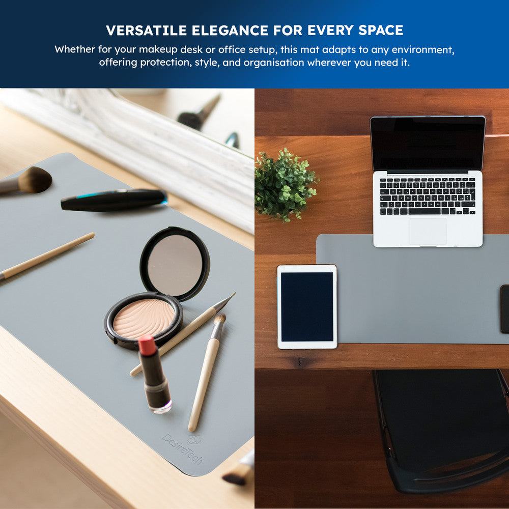 DesireTech Reversible Extra Large Office Desk Mat- Small Dual-Sided Desk Mat, Waterproof Faux Leather Table Surface Protector Desk- Laptop Mat & Mouse Pad
