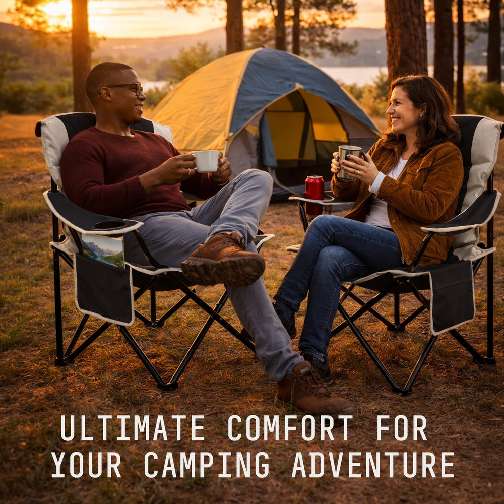 Padded Camping Chairs - 2 Pack