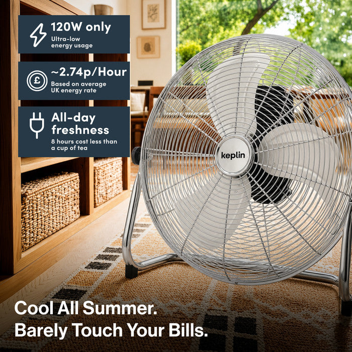 20 inch chrome fan adjustable stand and base close-up