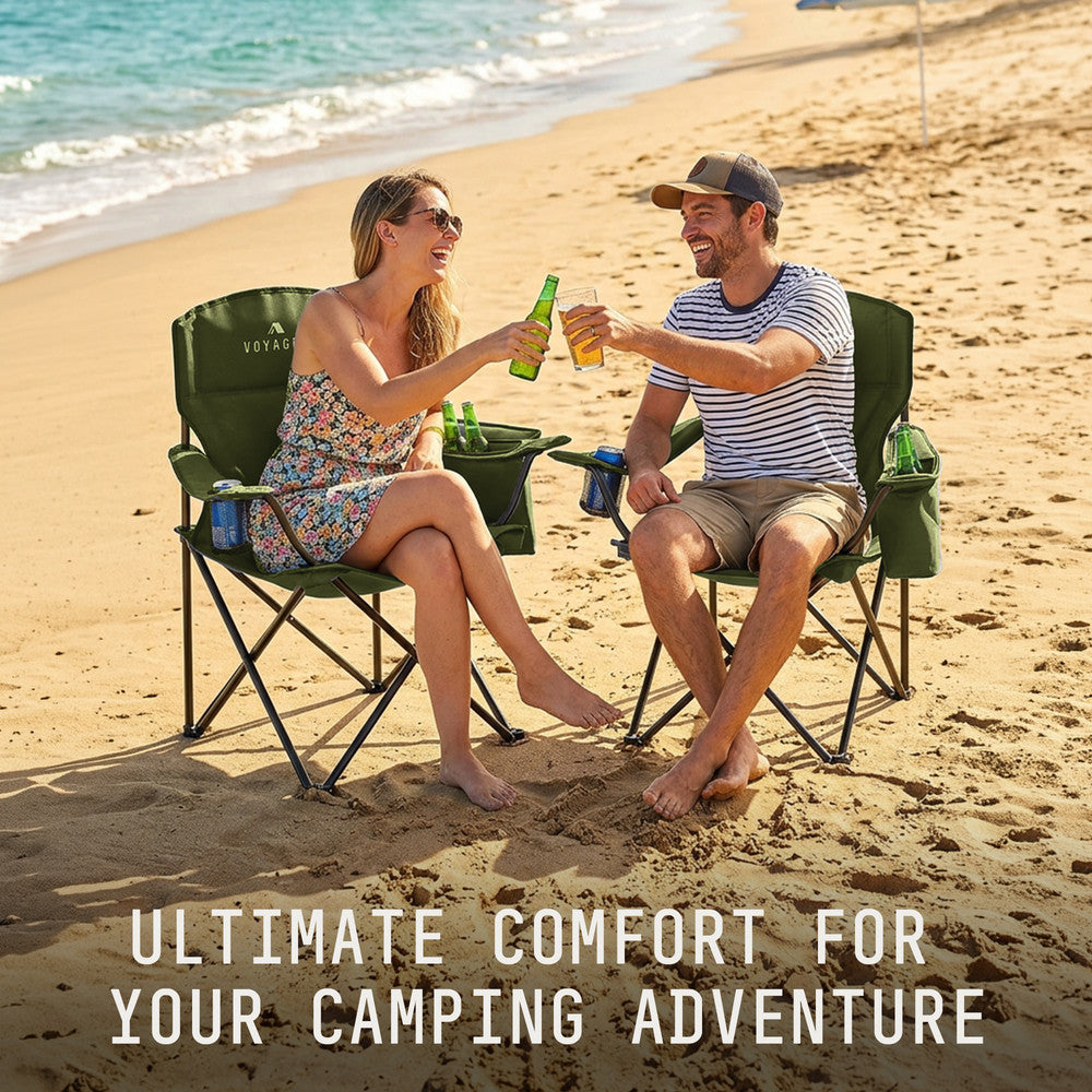 Folding Camping Chairs 2 Pack with Cooler Bag – image 17