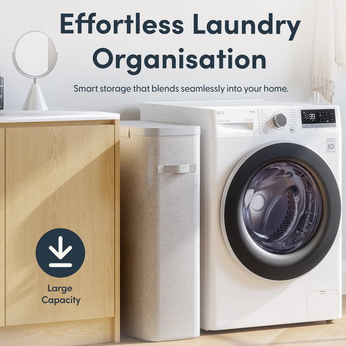 Collapsible Laundry Basket with Lid & Removable Liner